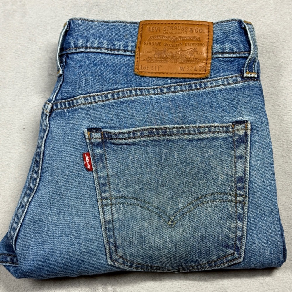 Levi's 511 Slim Fit Jeans Mens 32x30 Blue Premium Denim 04511-5007